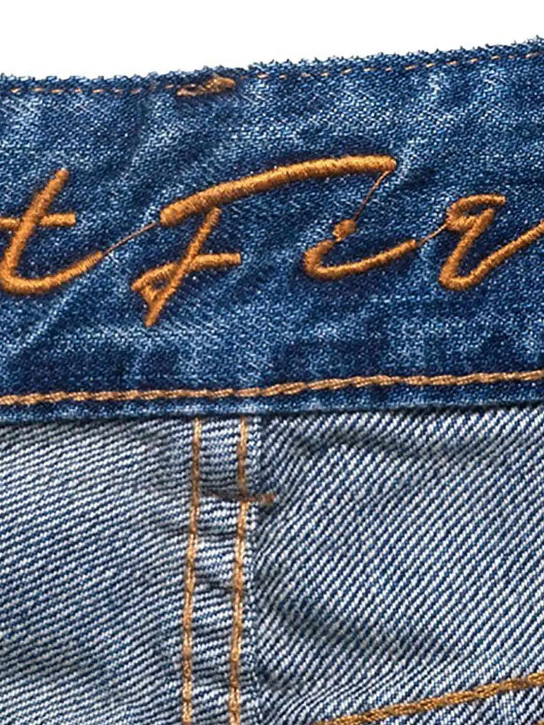 VINKID | Dove Embroidered Distressed Stacked Jeans