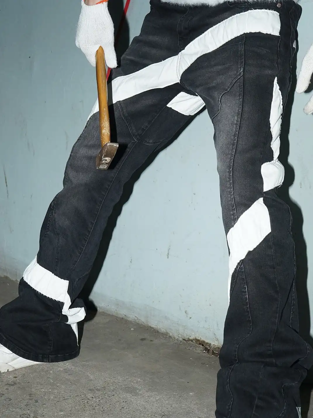 VINKID | Infinite Cross Panel Embroidered Jeans