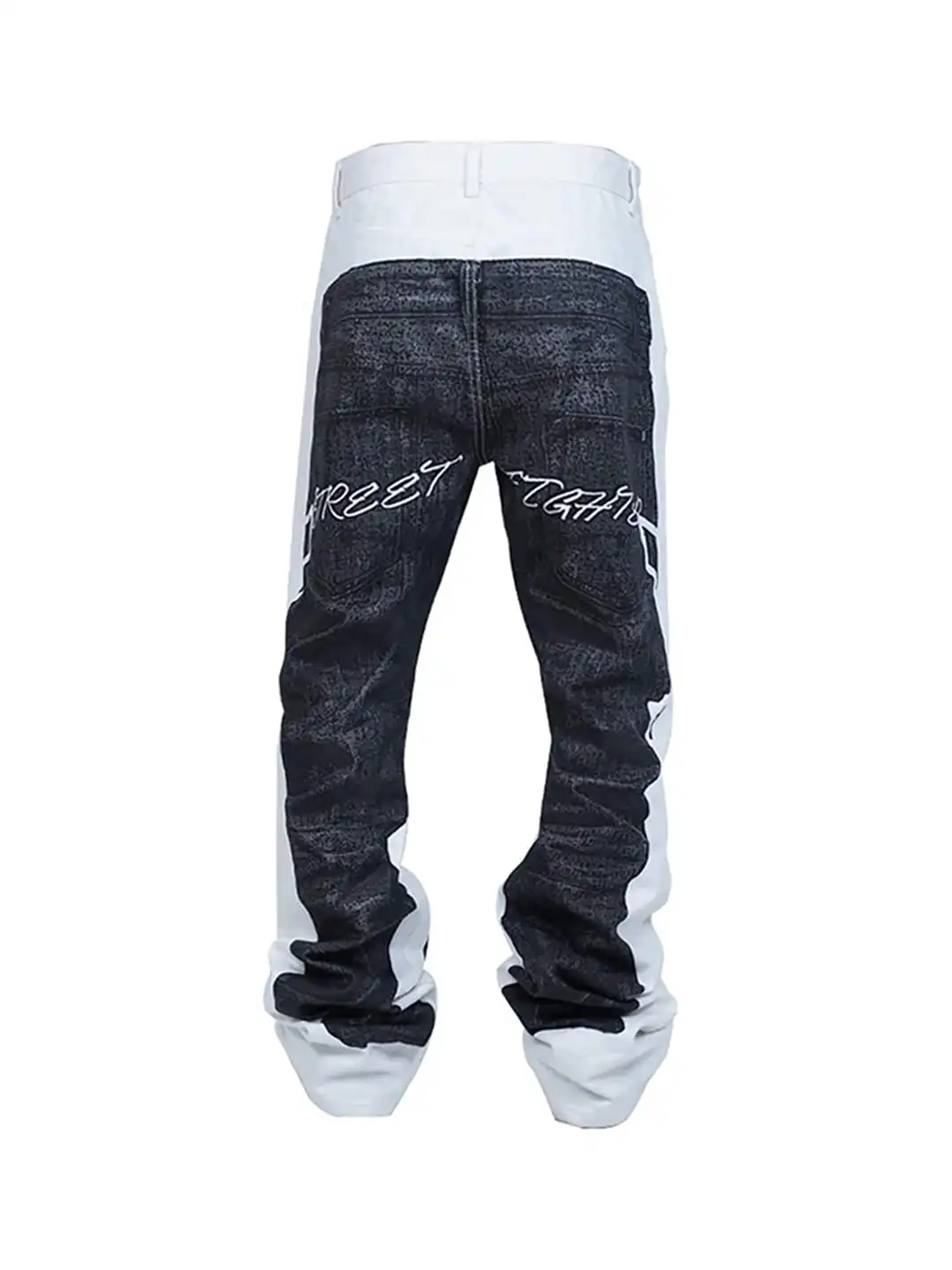 VINKID | Faux-Layered Dove Graphic Contrast Panel Jeans