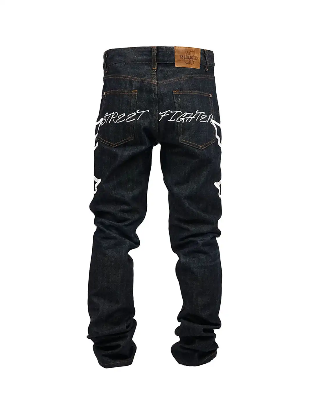 VINKID | Peace Dove Embroidery Raw Jeans