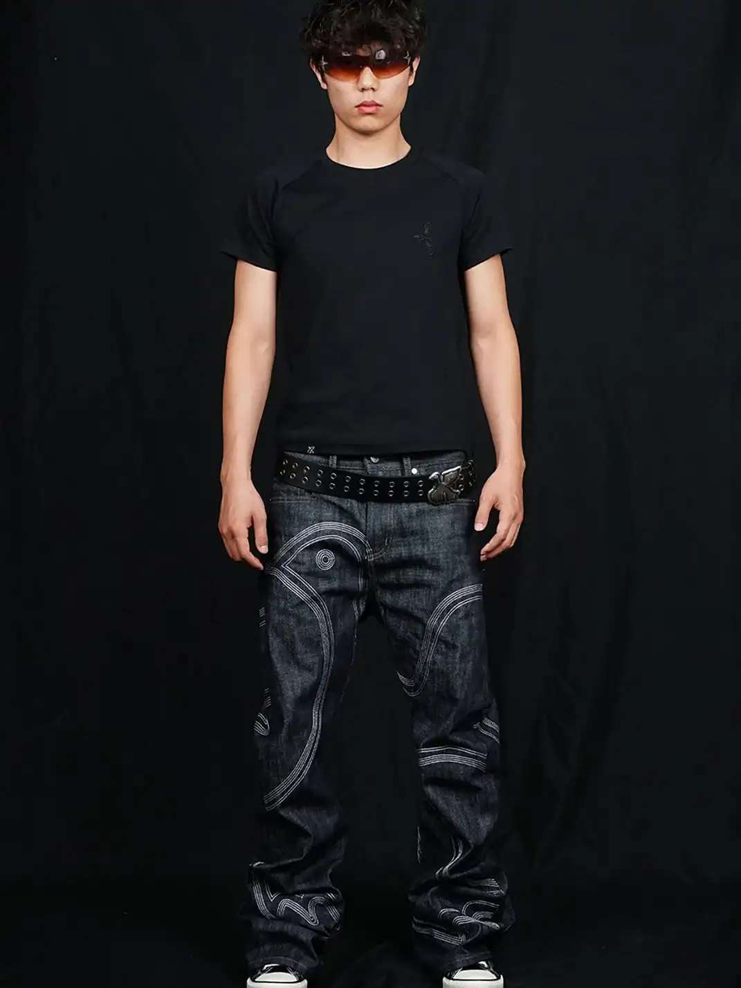 VINKID | Embroidered Dove Stitched Selvedge Jeans