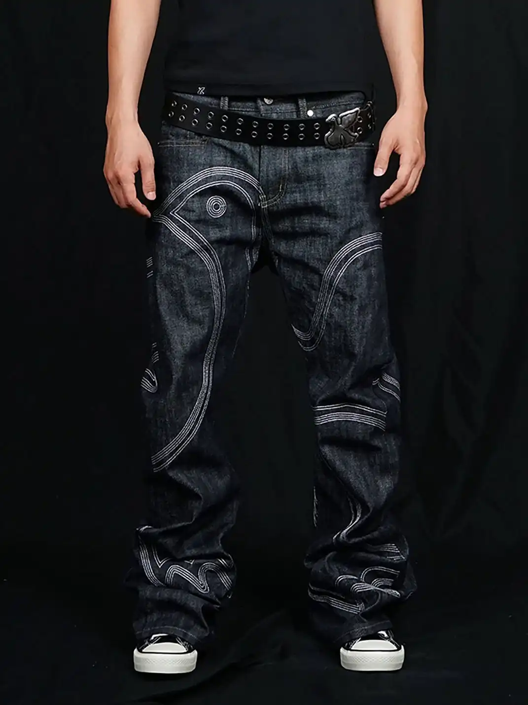 VINKID | Embroidered Dove Stitched Selvedge Jeans