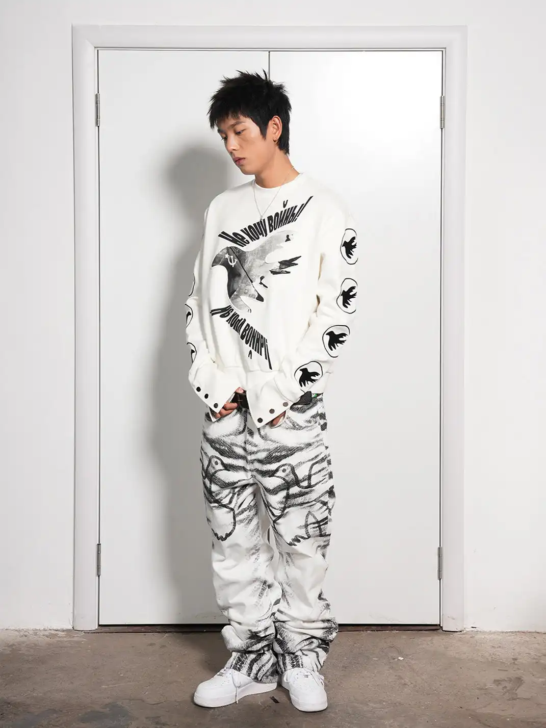 VINKID | Full-Sleeve Peace Dove Print Sweatshirt