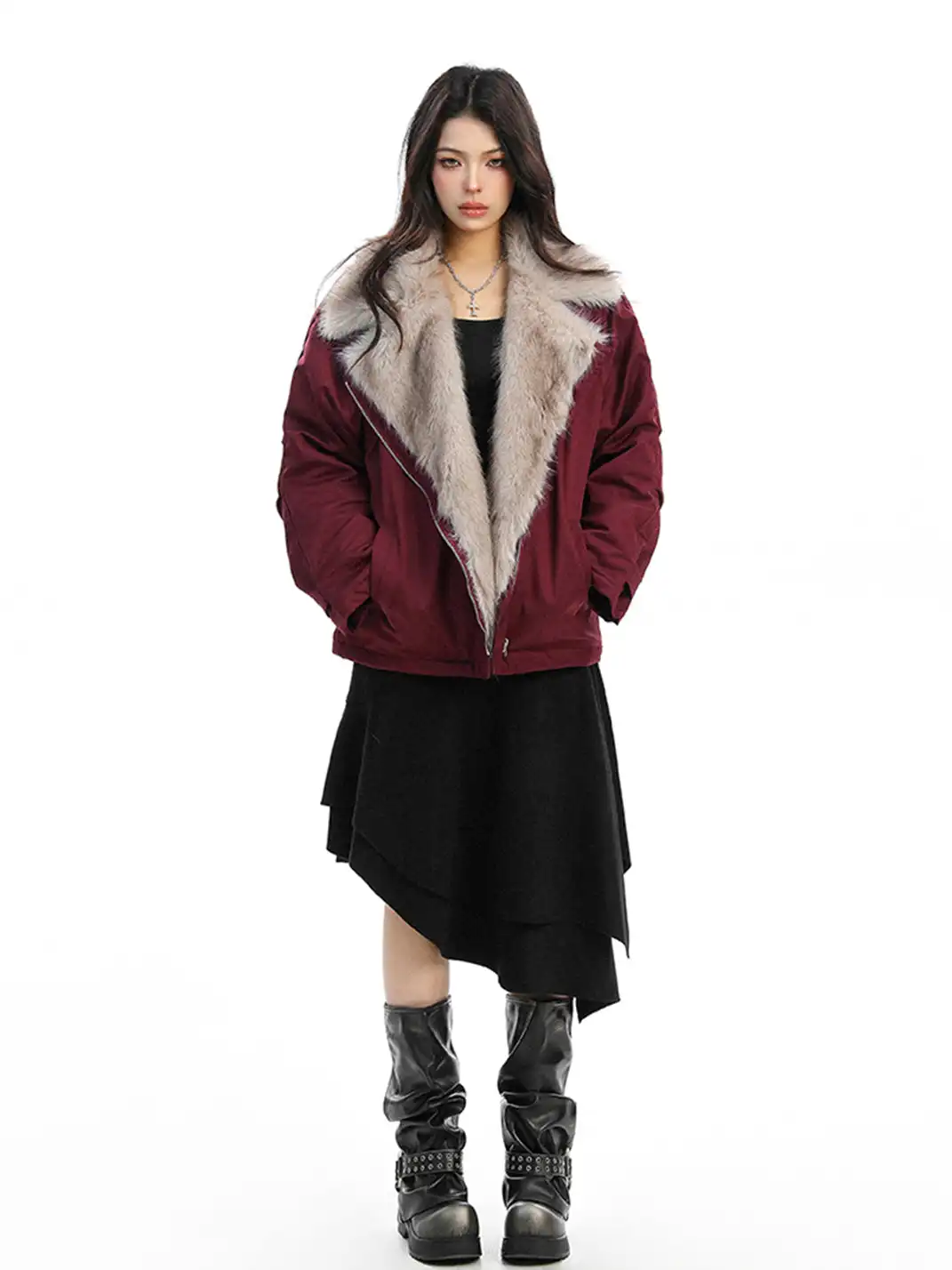 BIGGOLD | Faux Fur Lapel Padded Jacket