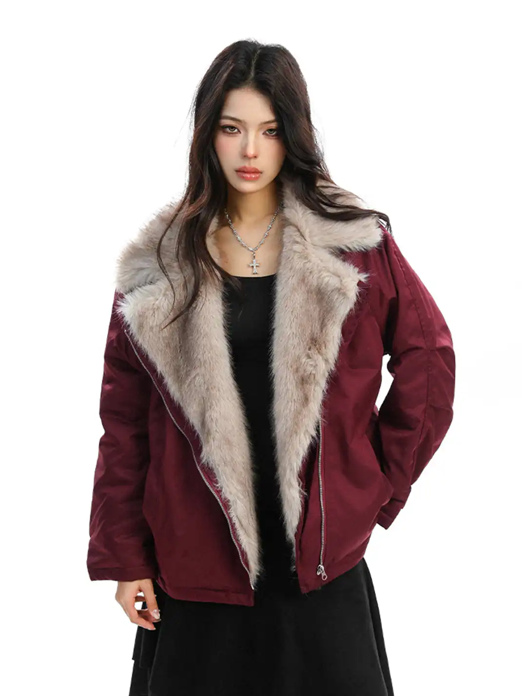 BIGGOLD | Faux Fur Lapel Padded Jacket