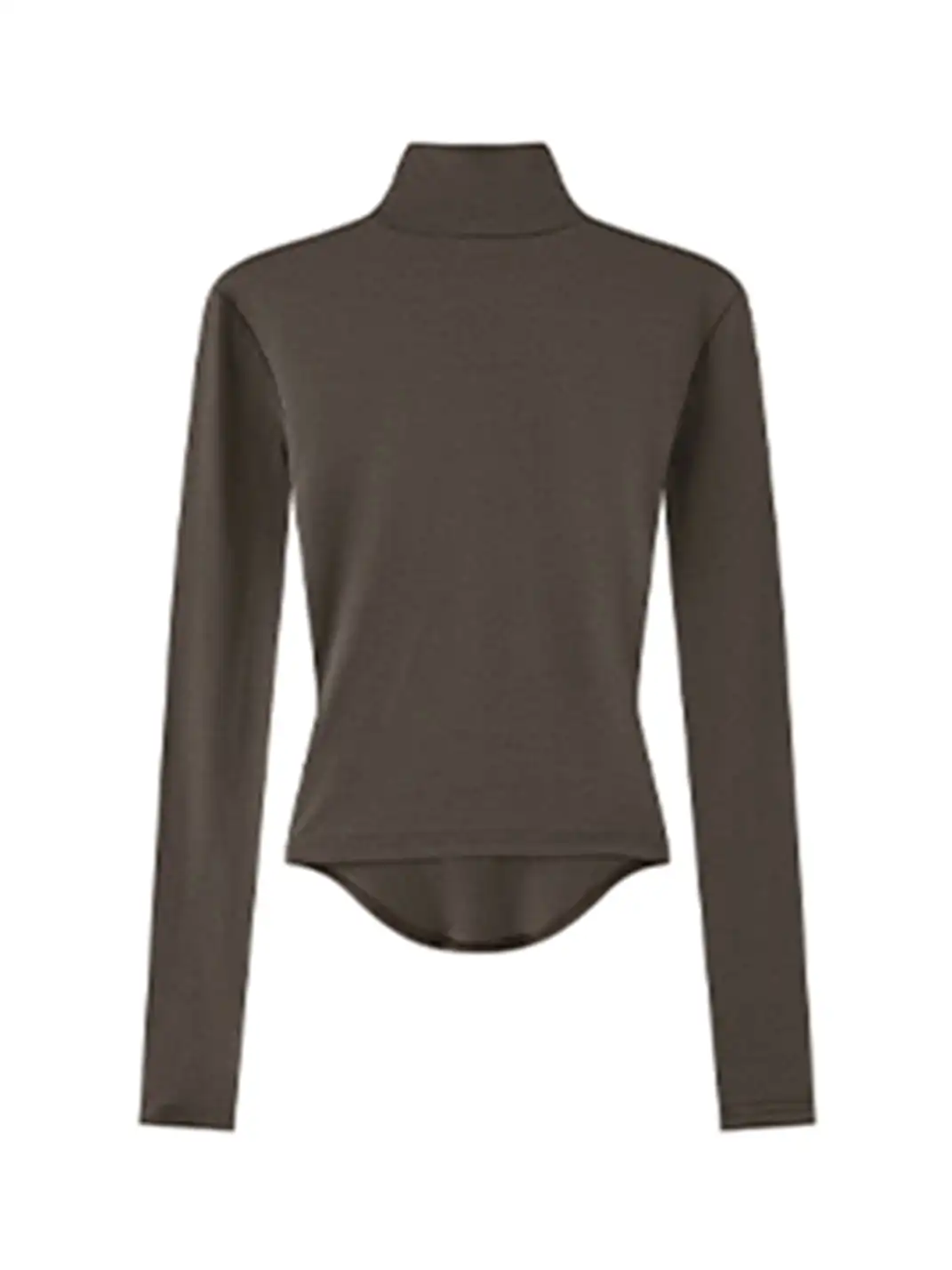 BIGGOLD | Ruched Mock Neck Long Sleeve Top