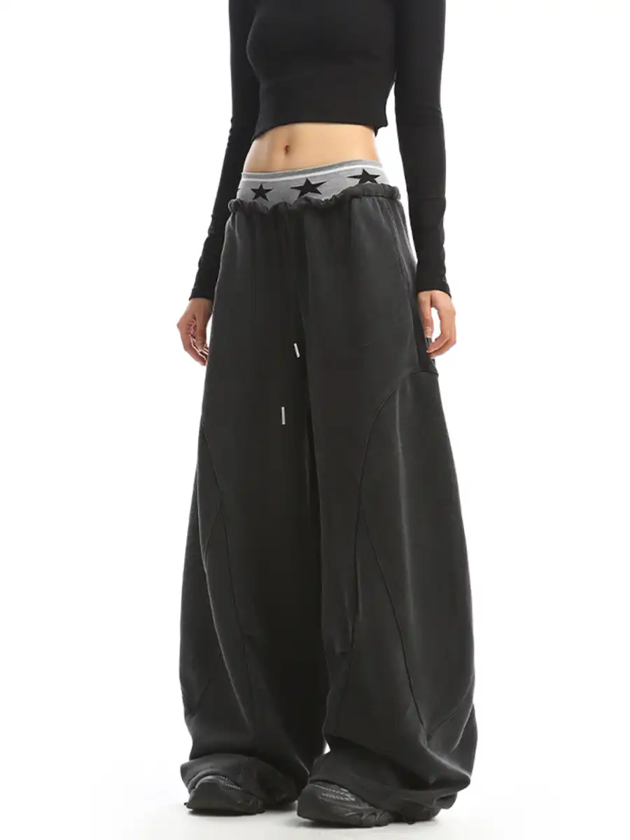 BIGGOLD | Star Waistband Baggy Sweatpants - 3