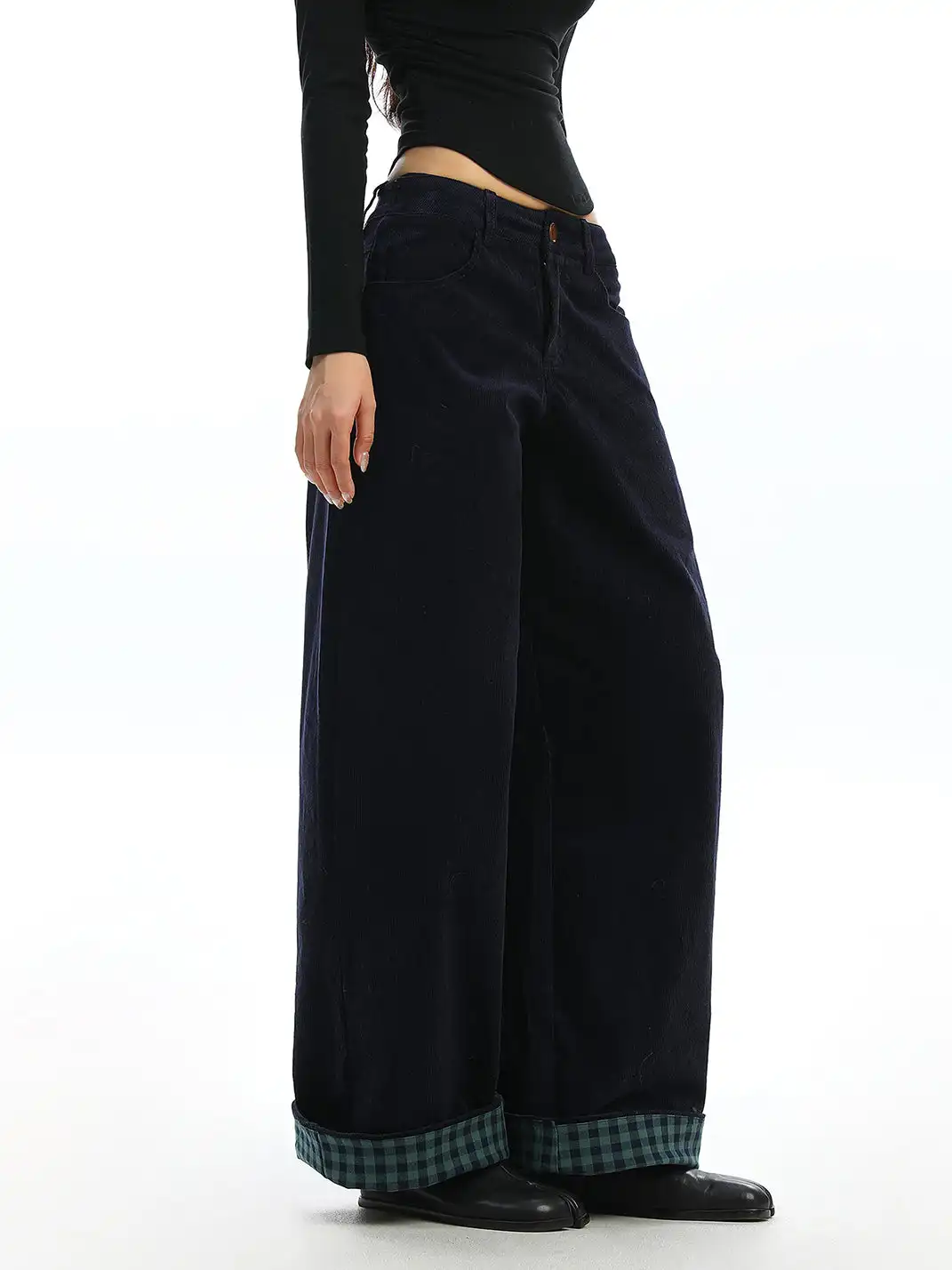 BIGGOLD | Corduroy Wide-Leg Cuffed Pants
