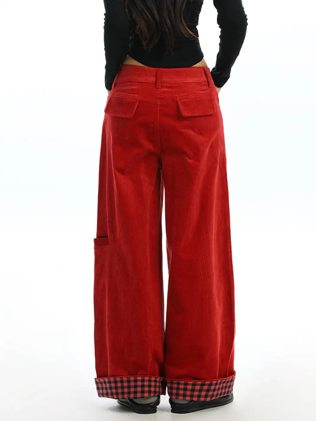BIGGOLD | Corduroy Wide-Leg Cuffed Pants