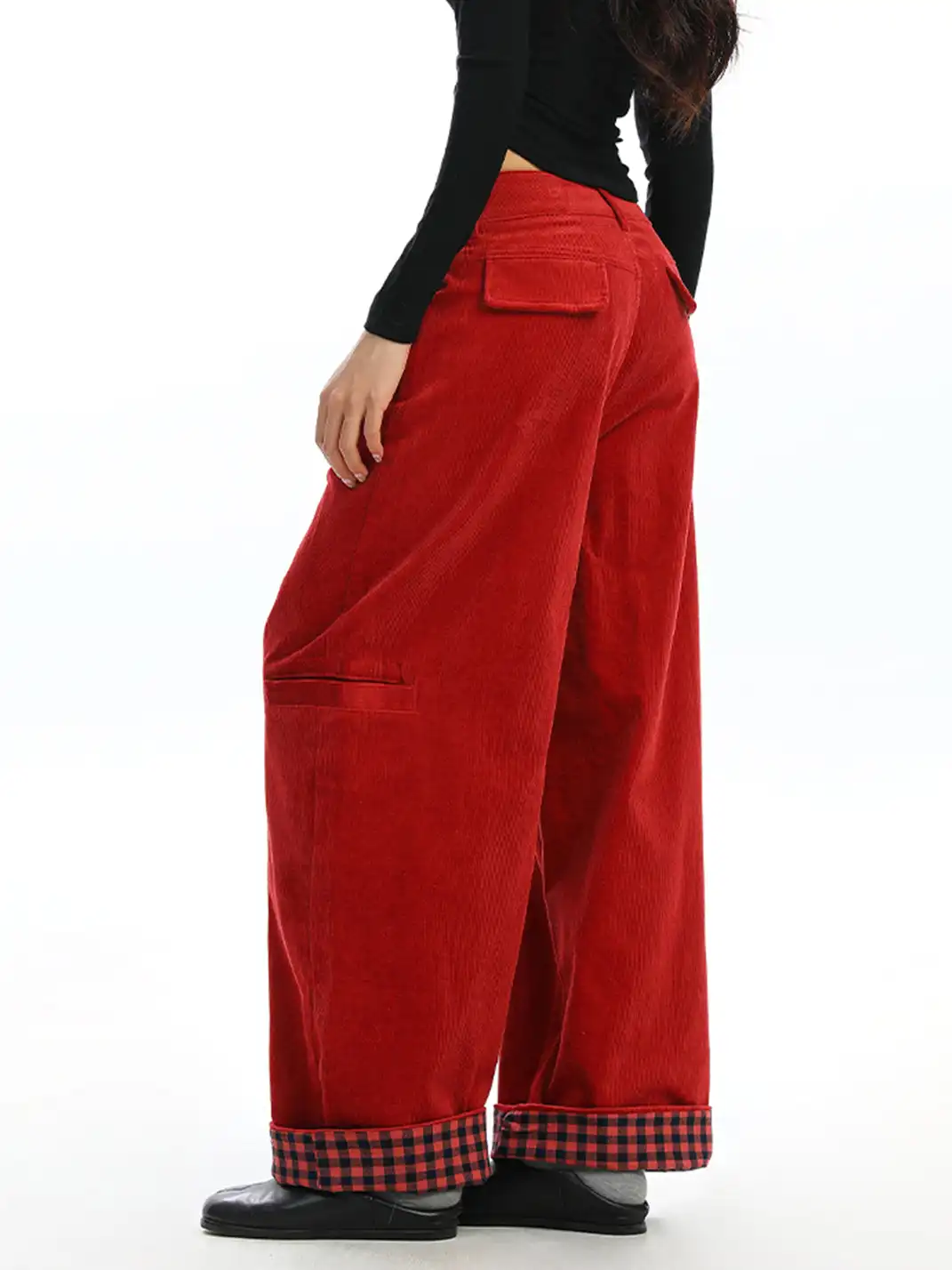 BIGGOLD | Corduroy Wide-Leg Cuffed Pants