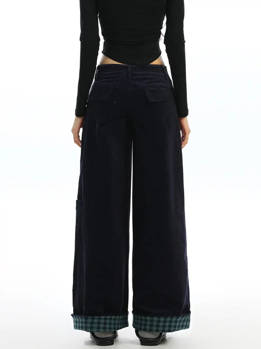 BIGGOLD | Corduroy Wide-Leg Cuffed Pants