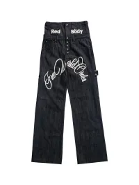 FVVO | Layered-Waist Patterned Studded Jeans