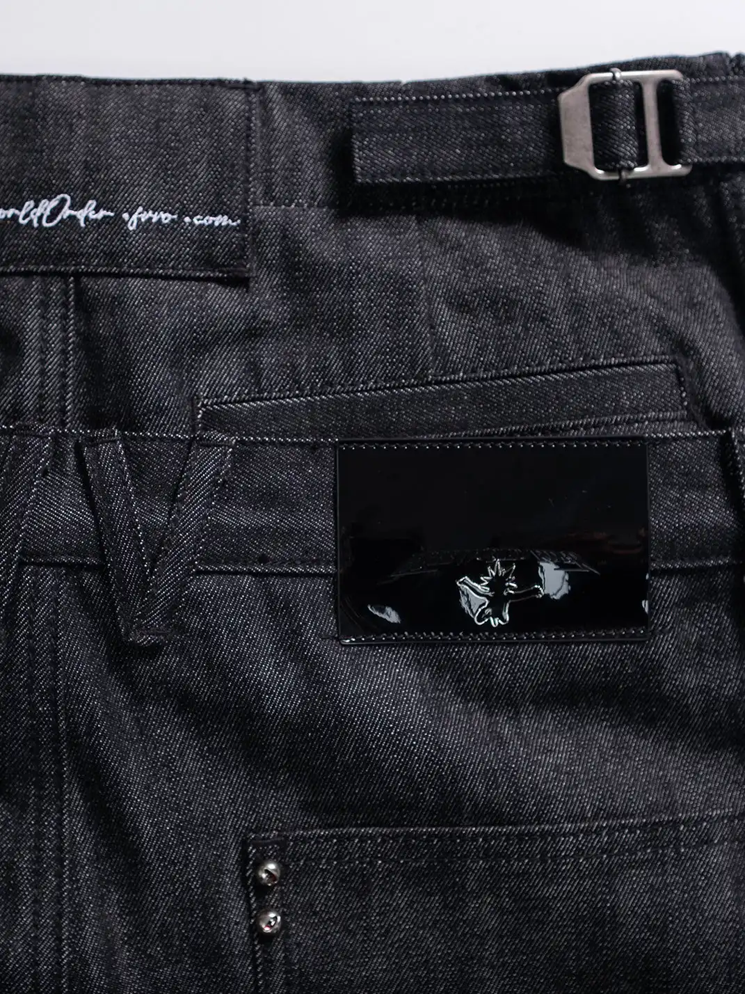 FVVO | Layered-Waist Patterned Studded Jeans