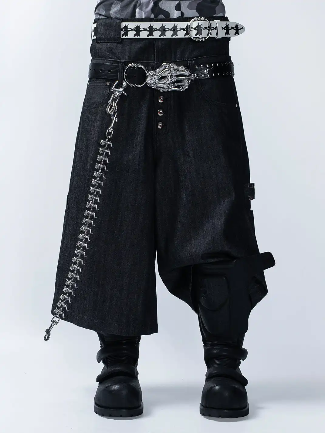 FVVO | Skull Kid Print Punk Leather Belt