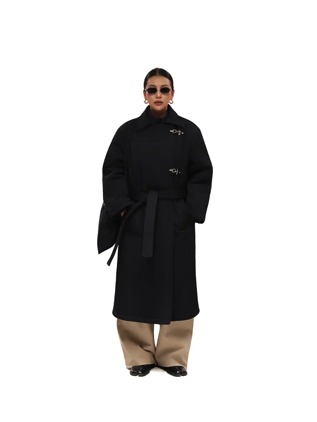 6CRAYON | Quilted Knee-Length Lobster-Clasp Structured Overcoat