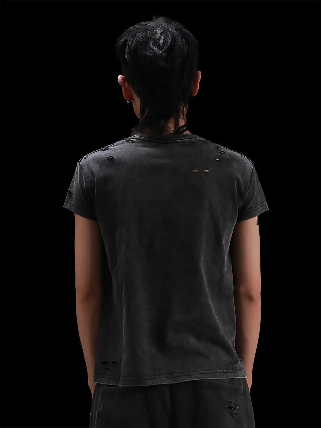 99CLUB | Heavyweight Washed Distressed Cracked Print T-Shirt