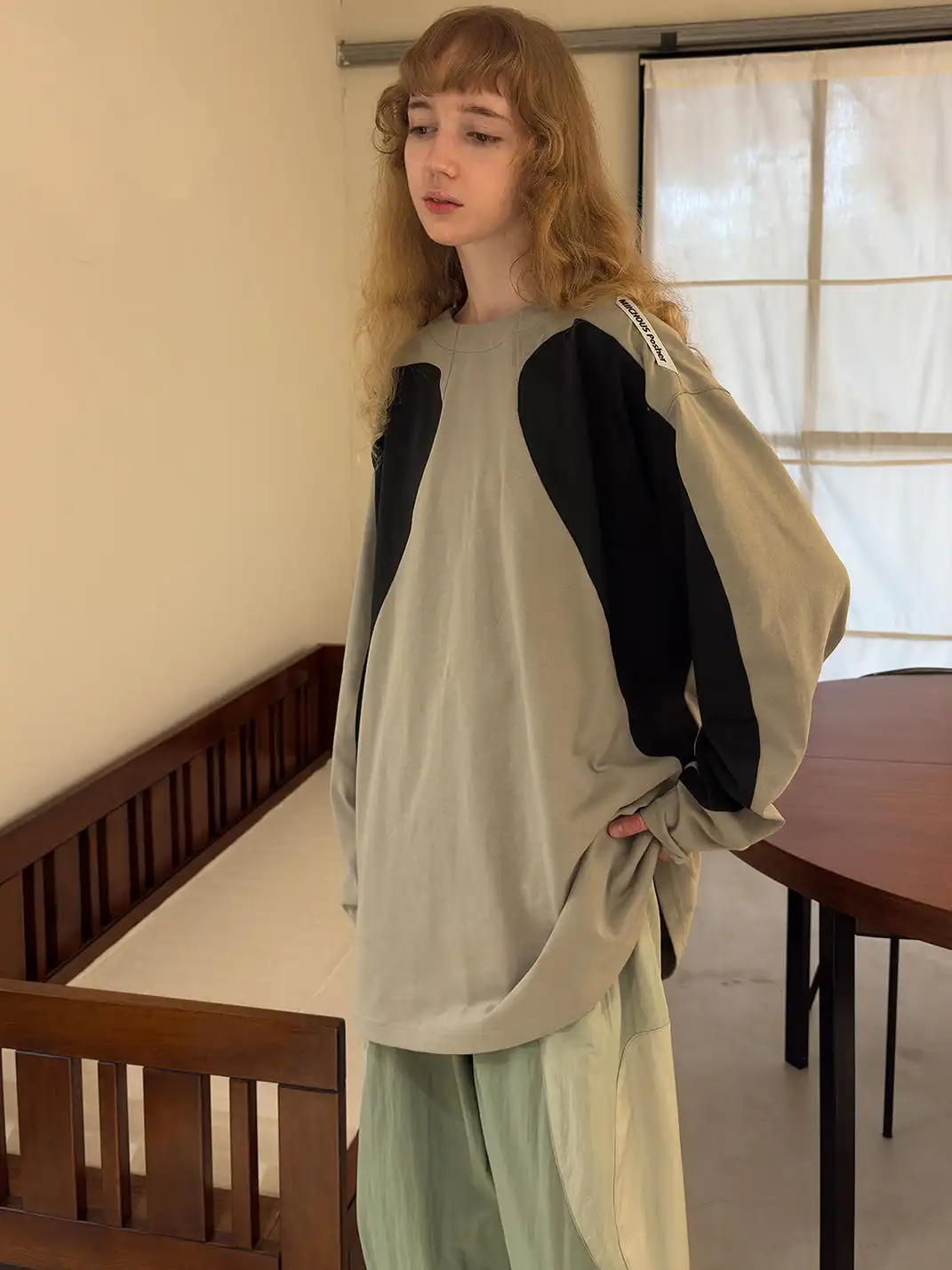 MIICHOUS | Distressed Crewneck Long Sleeve Sweatshirt