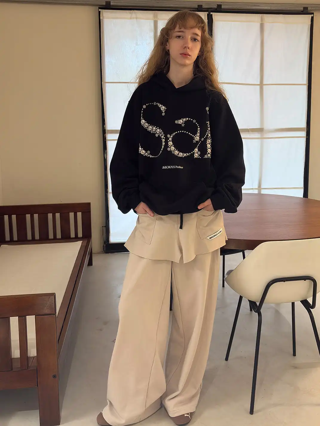 MIICHOUS | Layered Faux Skirt Cotton Sweatpants