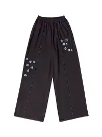 MIICHOUS | Floral Embroidered Waffle Lounge Pants