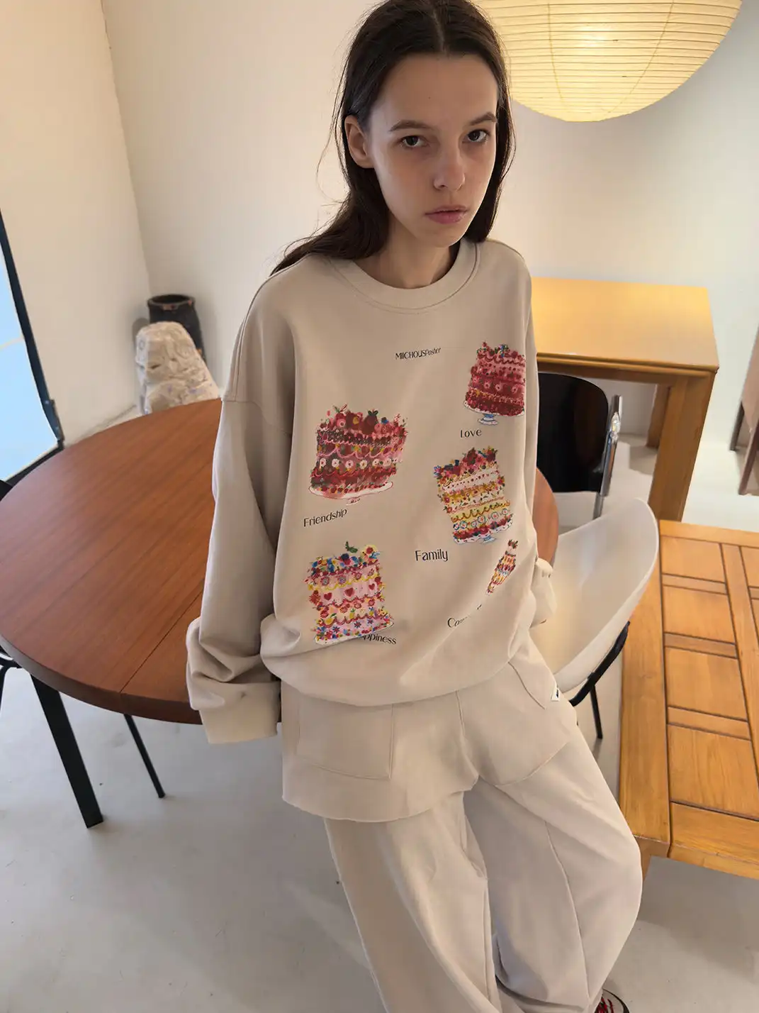 MIICHOUS | Cake Print Heavyweight Cotton Sweatshirt