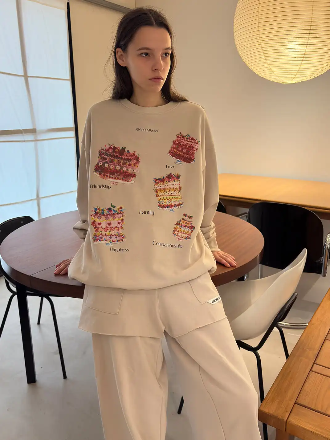 MIICHOUS | Cake Print Heavyweight Cotton Sweatshirt