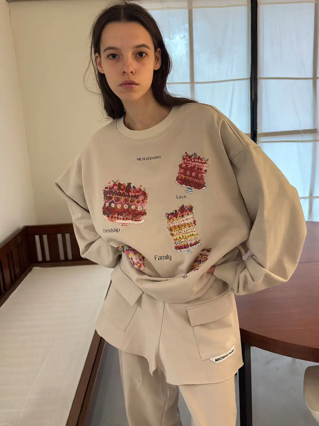 MIICHOUS | Cake Print Heavyweight Cotton Sweatshirt