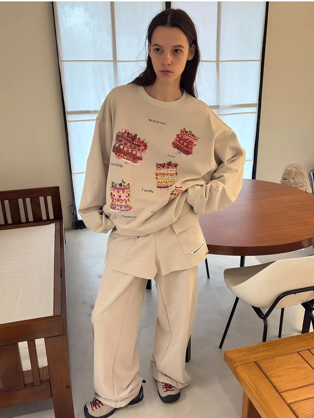 MIICHOUS | Cake Print Heavyweight Cotton Sweatshirt