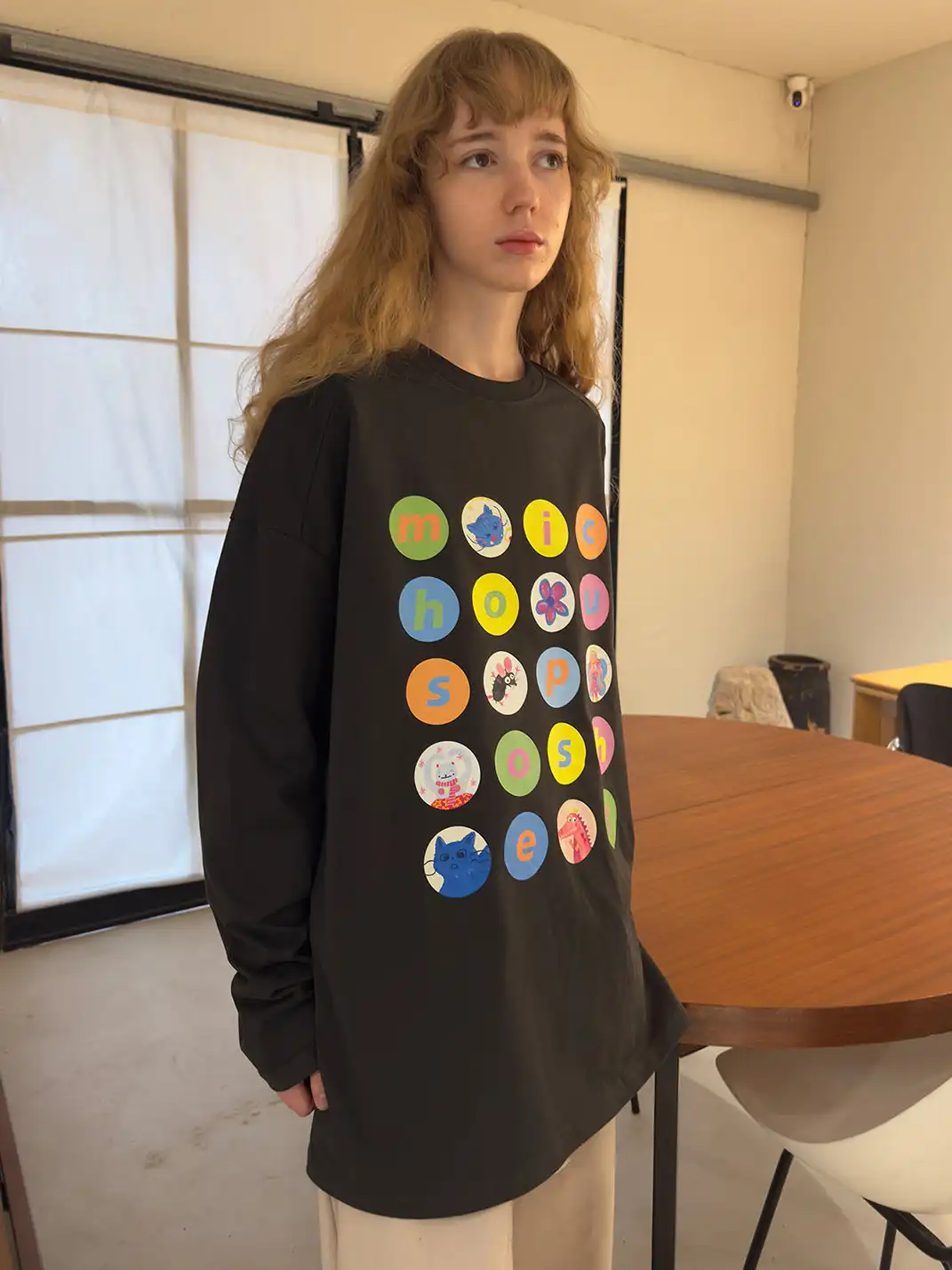 MIICHOUS | Cartoon Polka Dot Cotton Long Sleeve T-Shirt