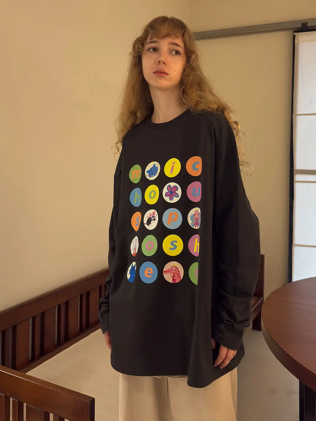 MIICHOUS | Cartoon Polka Dot Cotton Long Sleeve T-Shirt