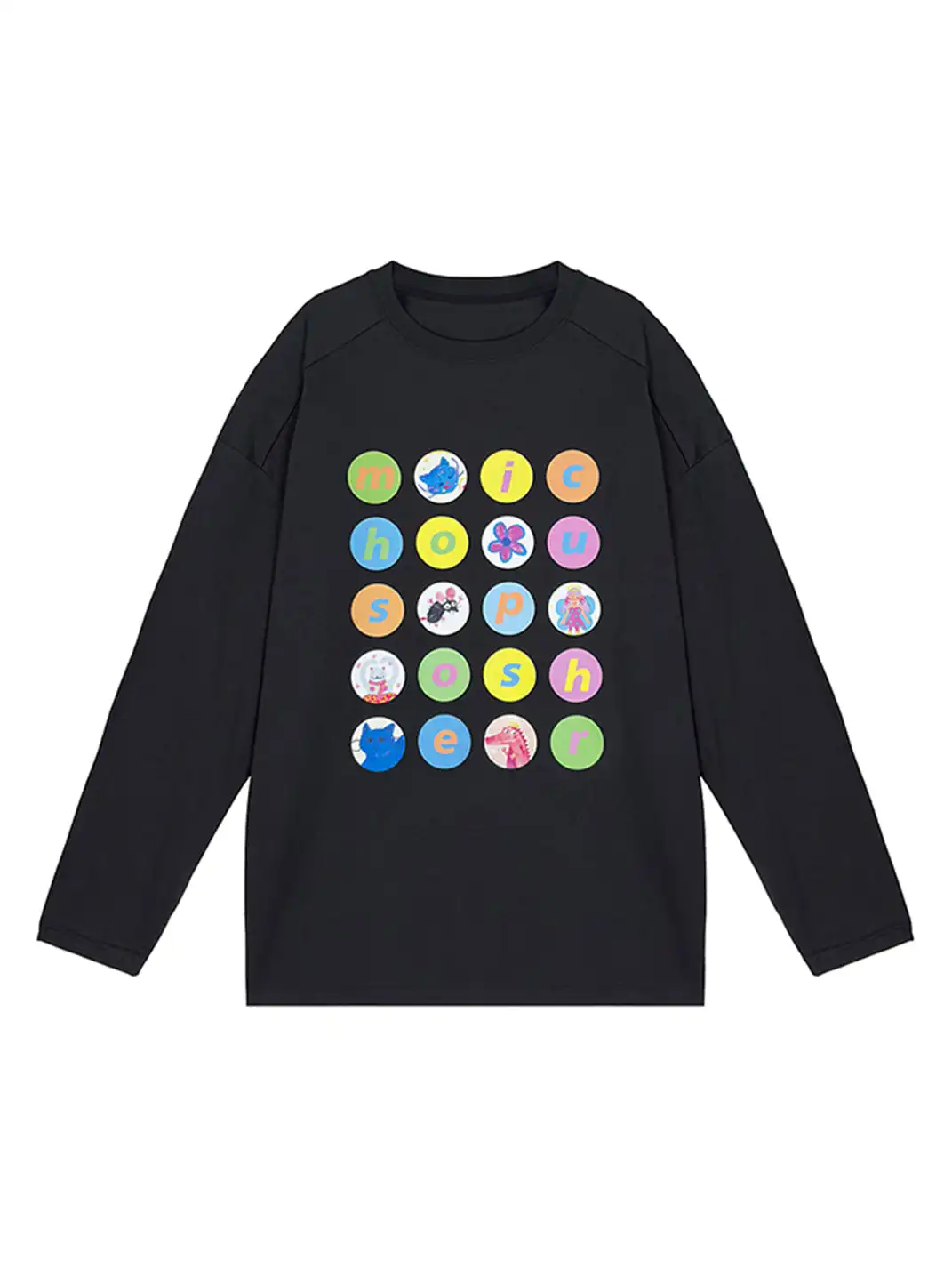 MIICHOUS | Cartoon Polka Dot Cotton Long Sleeve T-Shirt