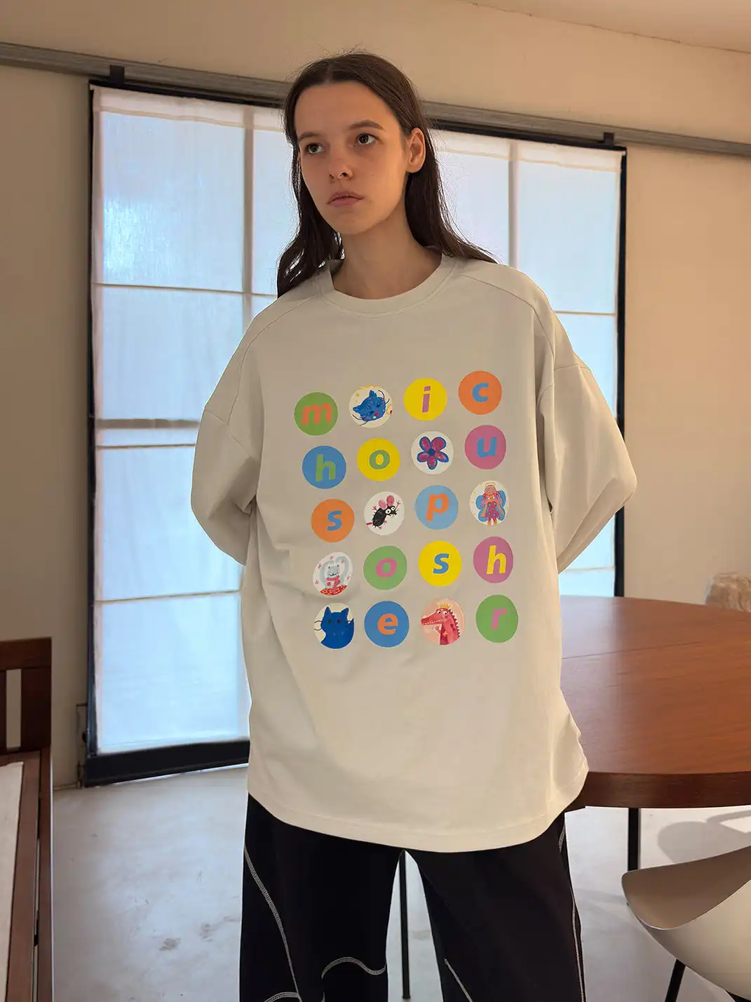 MIICHOUS | Cartoon Polka Dot Cotton Long Sleeve T-Shirt