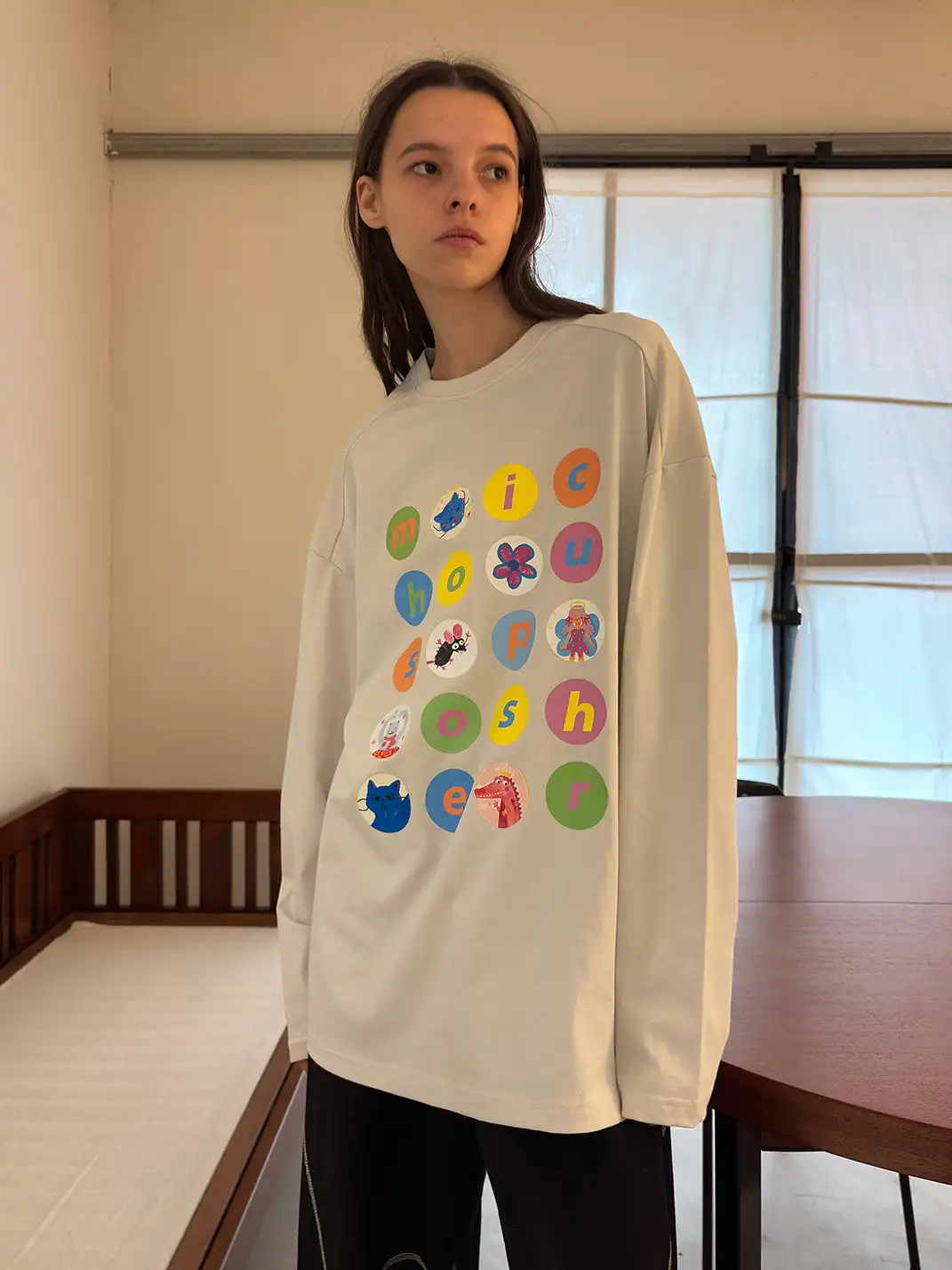 MIICHOUS | Cartoon Polka Dot Cotton Long Sleeve T-Shirt