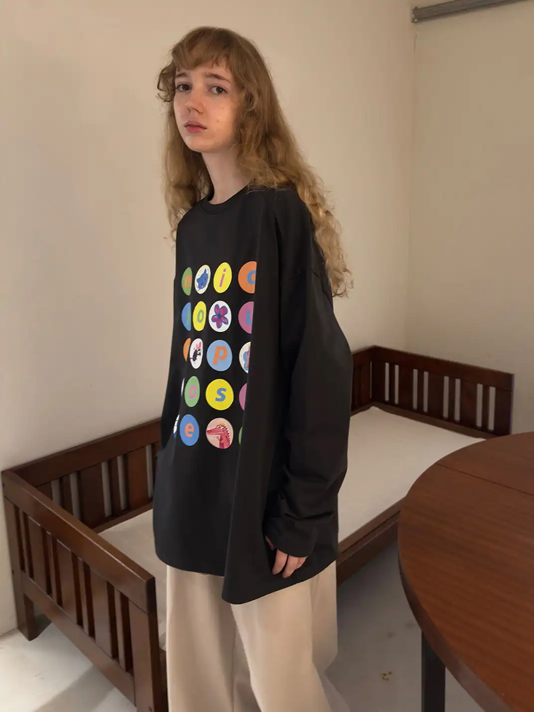 MIICHOUS | Cartoon Polka Dot Cotton Long Sleeve T-Shirt