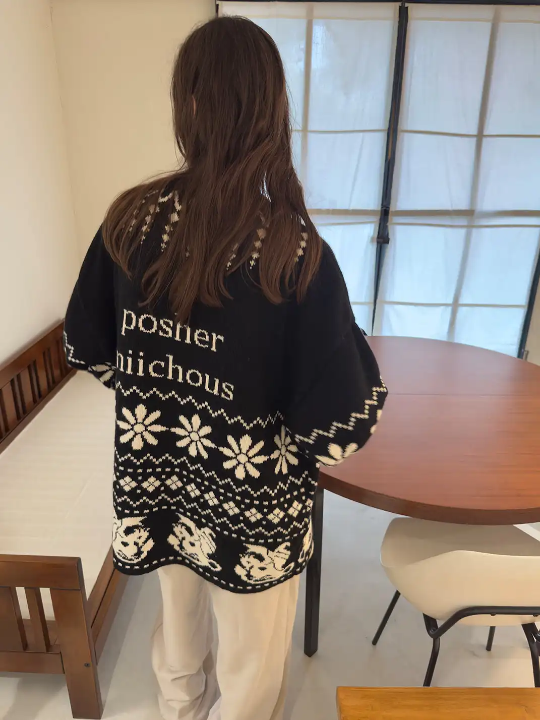 MIICHOUS | Fair Isle Dragon Knit Zip Cardigan