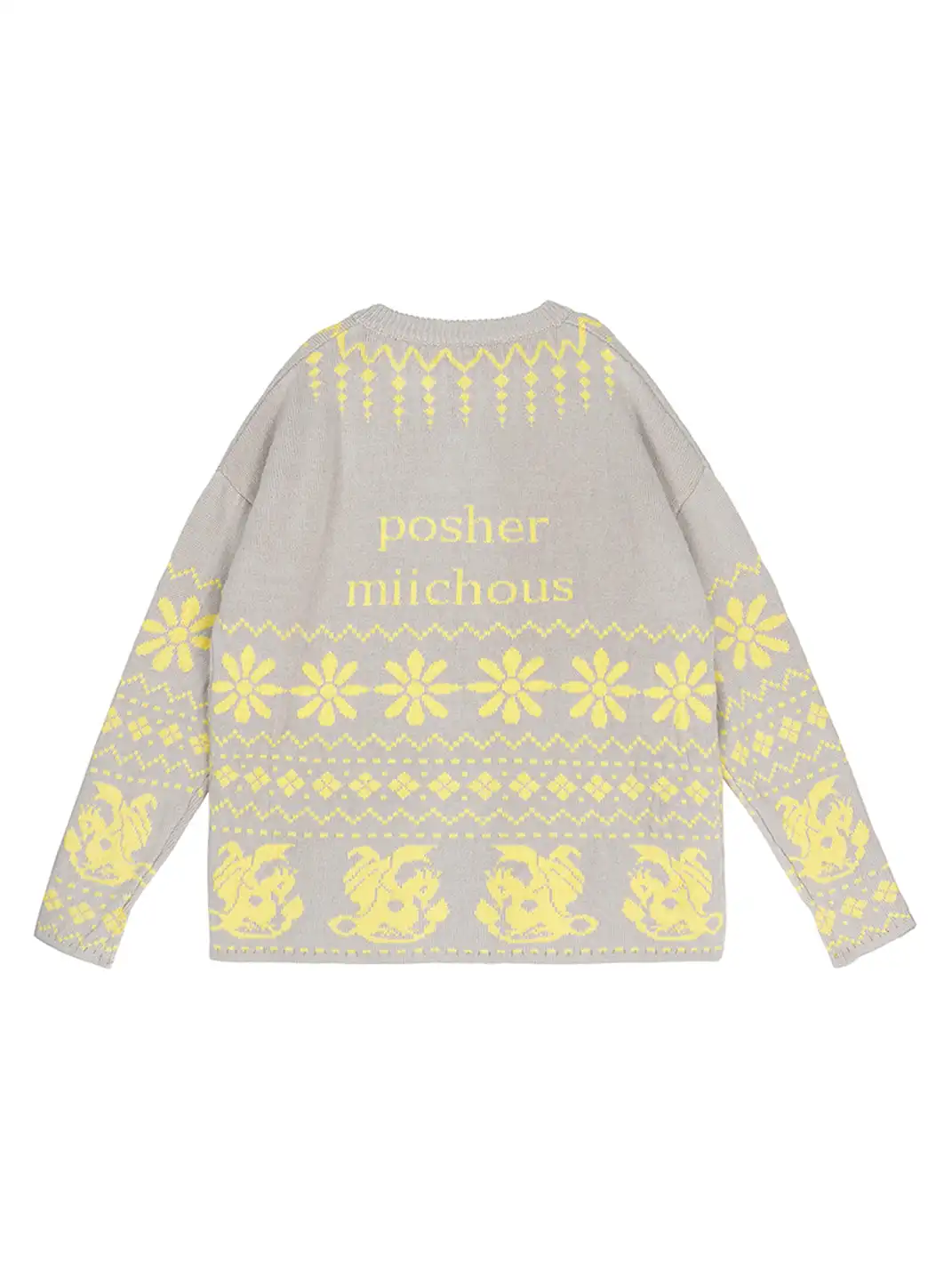 MIICHOUS | Fair Isle Dragon Knit Zip Cardigan