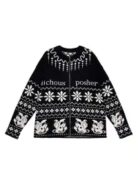 MIICHOUS | Fair Isle Dragon Knit Zip Cardigan