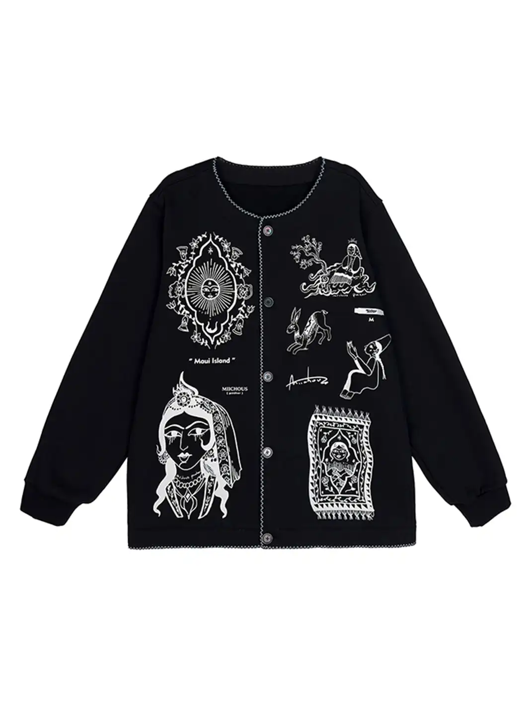 MIICHOUS | Vintage Graphic Embroidered Fleece Sweatshirt