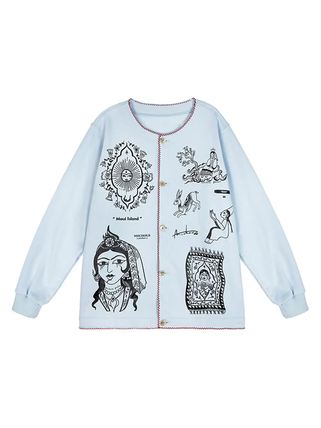 MIICHOUS | Vintage Graphic Embroidered Fleece Sweatshirt
