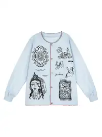 MIICHOUS | Vintage Graphic Embroidered Fleece Sweatshirt