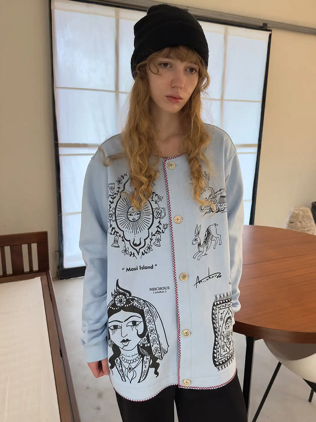 MIICHOUS | Vintage Graphic Embroidered Fleece Sweatshirt