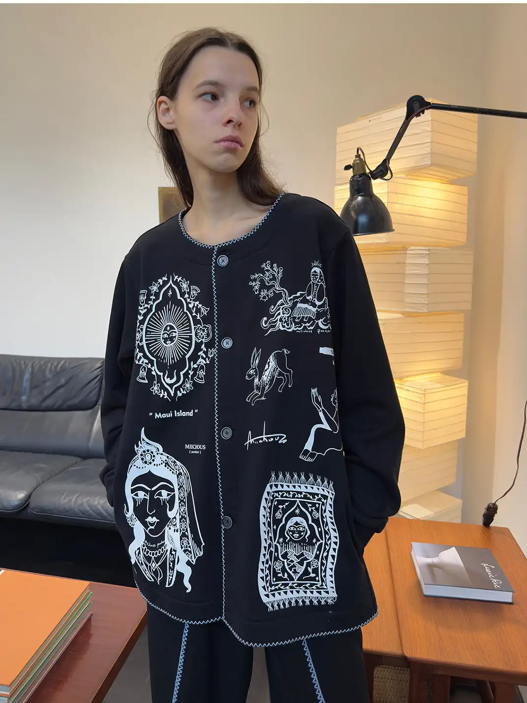 MIICHOUS | Vintage Graphic Embroidered Fleece Sweatshirt