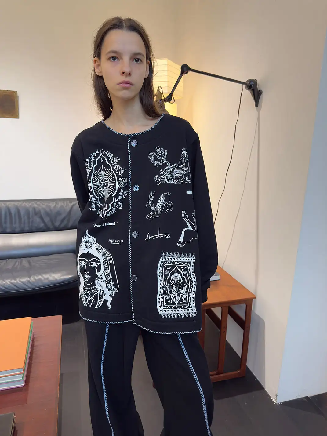 MIICHOUS | Vintage Graphic Embroidered Fleece Sweatshirt