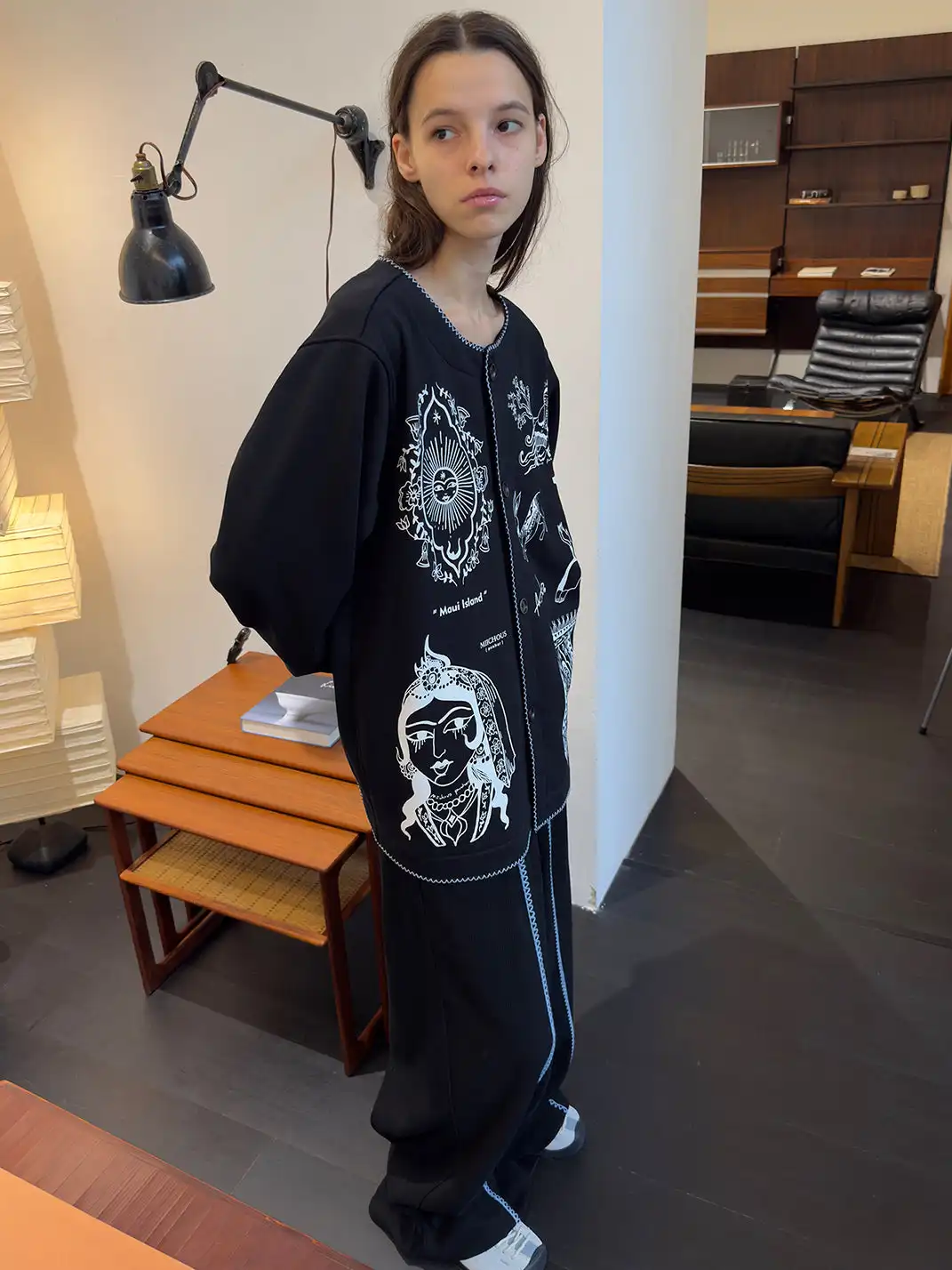 MIICHOUS | Vintage Graphic Embroidered Fleece Sweatshirt