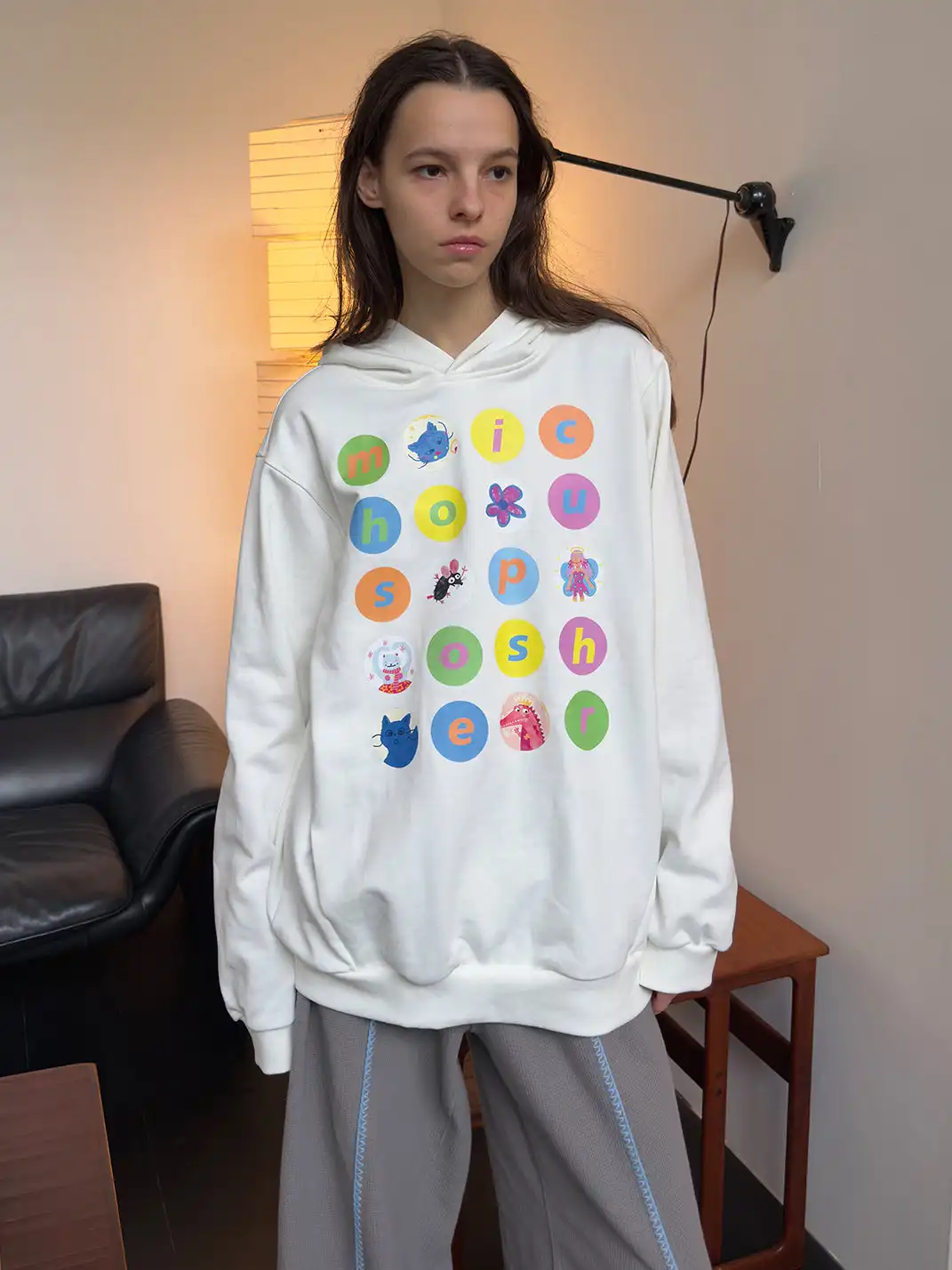 MIICHOUS | Cartoon Polka Dot Heavyweight Cotton Hoodie