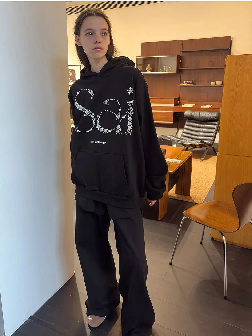 MIICHOUS | Sai Pearl Embellished Heavyweight Hoodie