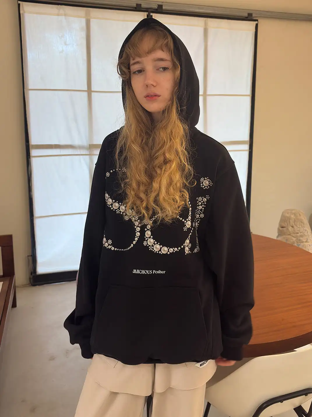 MIICHOUS | Sai Pearl Embellished Heavyweight Hoodie