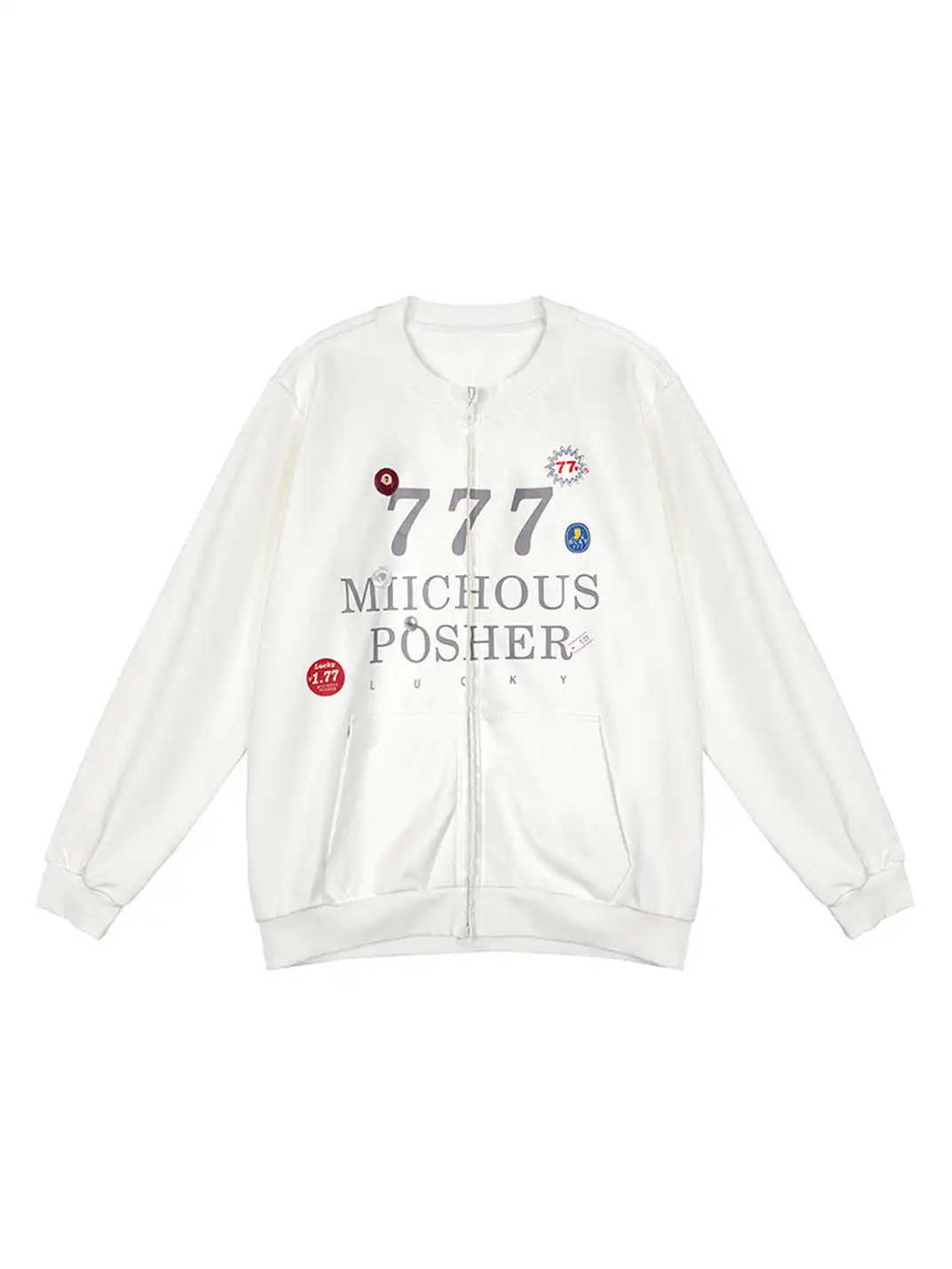 MIICHOUS | Heavyweight Cotton Sticker Print Zip Sweatshirt