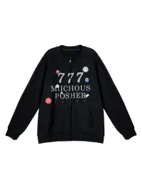 MIICHOUS | Heavyweight Cotton Sticker Print Zip Sweatshirt