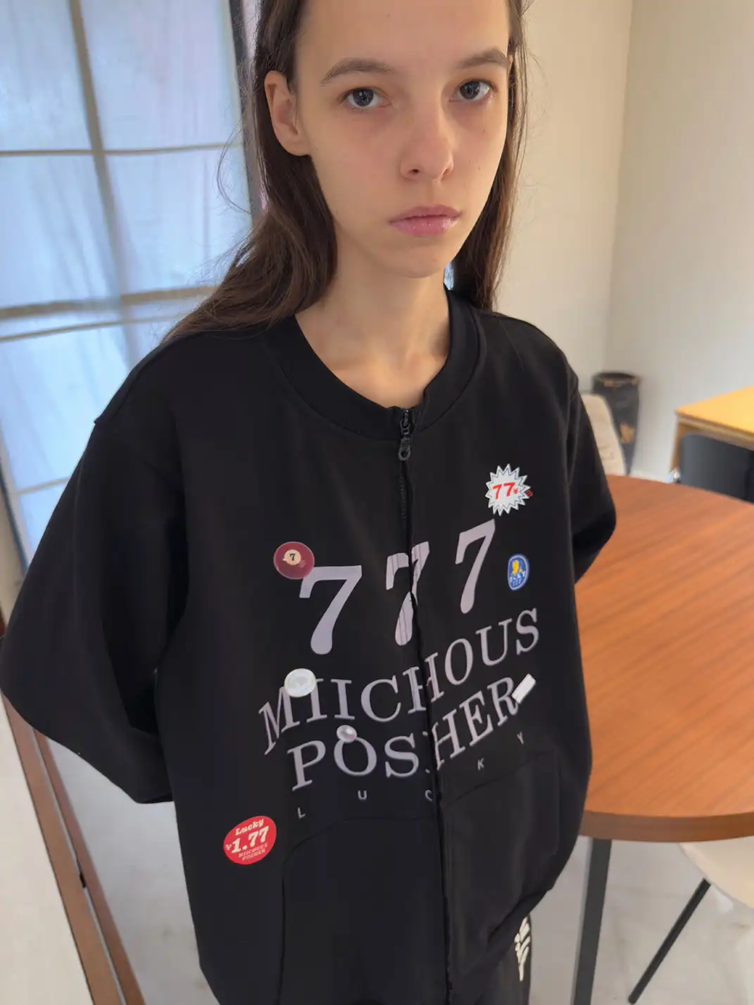 MIICHOUS | Heavyweight Cotton Sticker Print Zip Sweatshirt