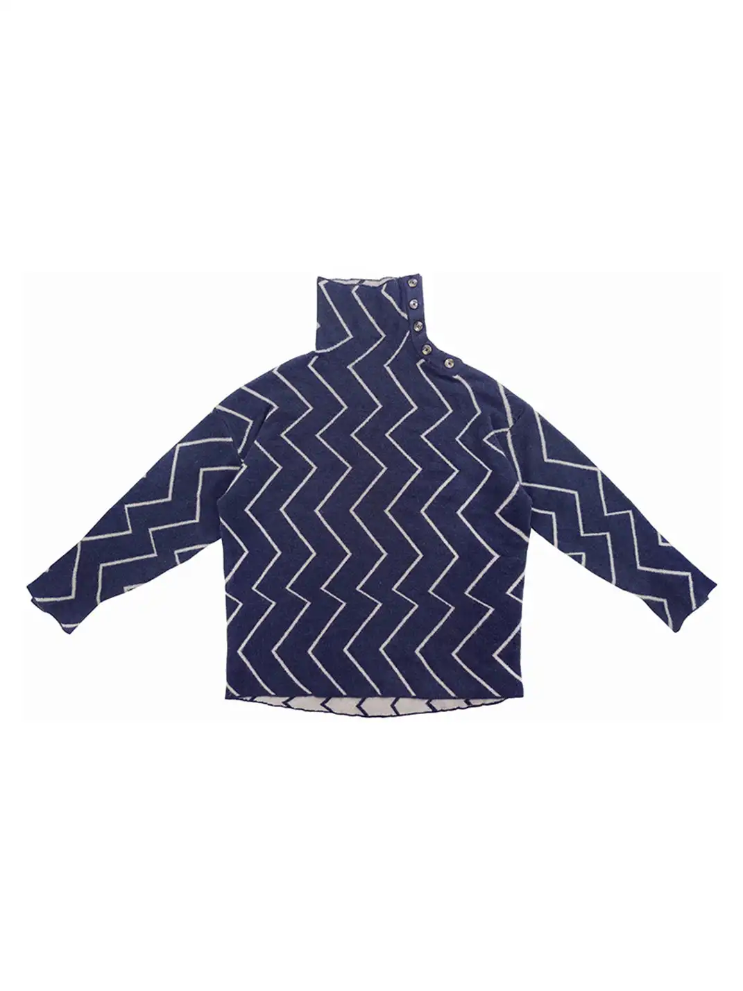 MIICHOUS | Dublin Night Wave Jacquard Turtleneck Knit Top